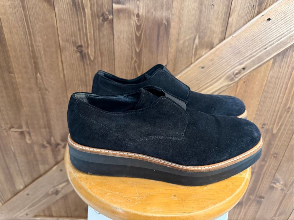 Vince Women’s Size 7.5 Black Suede Platform Oxford Shoes Lace Up Flatform